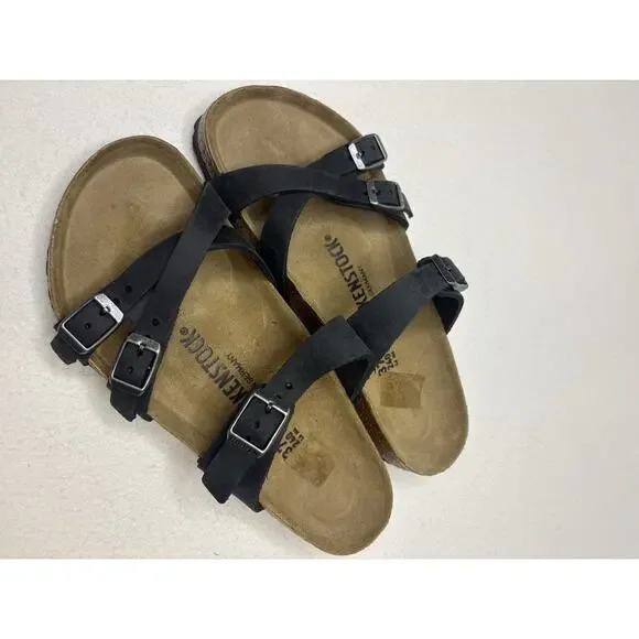New (no box) Birkenstock Mayari Black Strappy Footbed Sandal Size 37 (6-6.5) - Picture 3 of 9